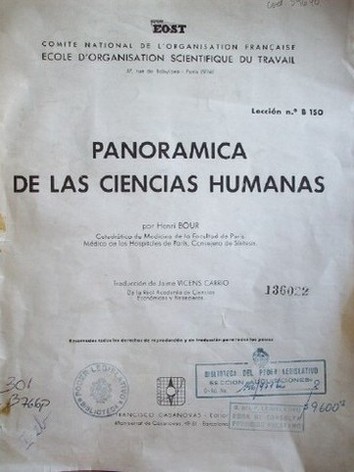 Panorámica de las ciencias humanas