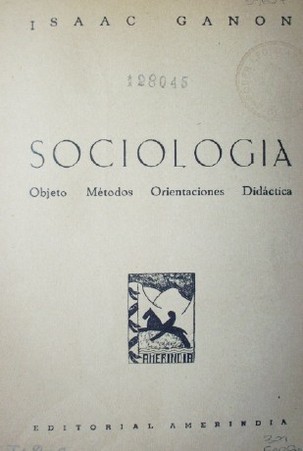 Sociología : objetos, métodos, orientaciones, didáctica