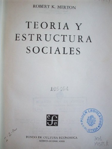 Teoría y estructura sociales