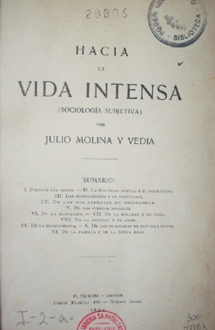 Hacia la vida intensa : (sociología subjetiva)