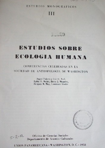 Estudios sobre ecología humana