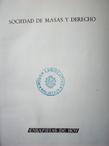 Sociedad de masas y derecho