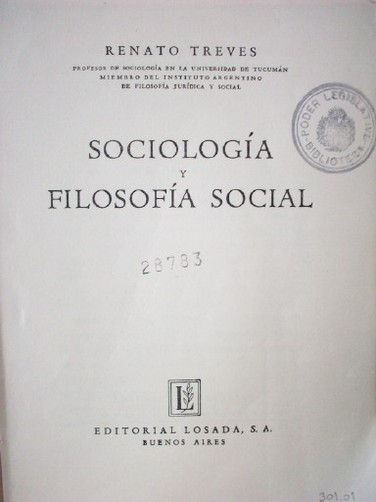 Sociología y filosofía social
