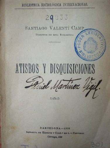 Atisbos y disquisiciones