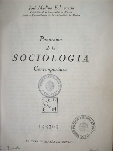Panorama de la sociología contemporánea