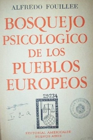 Bosquejo psicológico de los pueblos Europeos