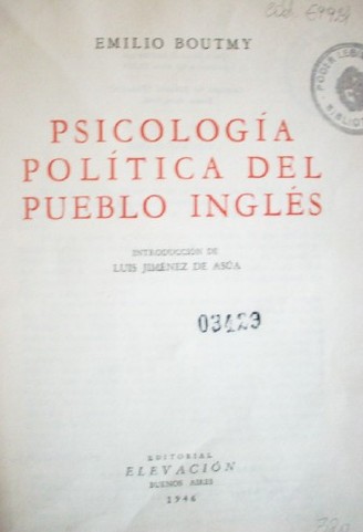 Psicología política del pueblo inglés