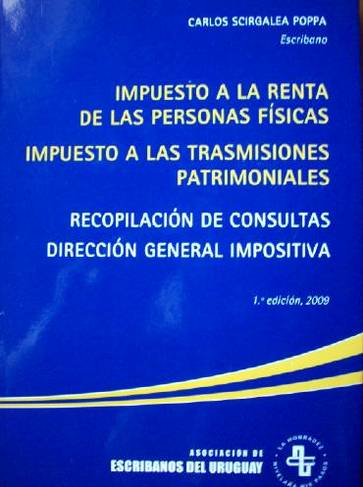 Impuesto a la Renta de las Personas Físicas : Impuesto a las Trasmisiones Patrimoniales