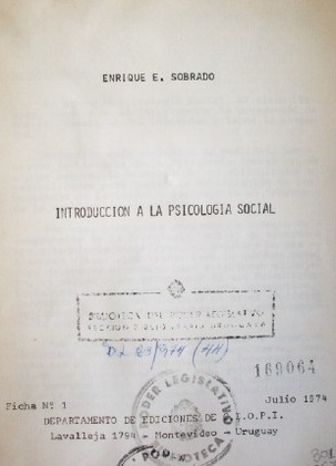 Introducción a la psicología social