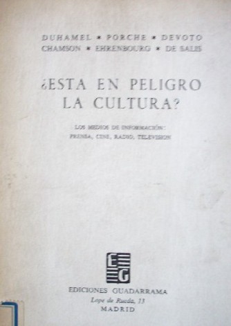 ¿Está en peligro la cultura?