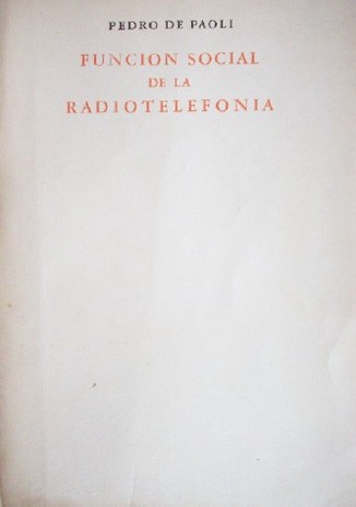 Función social de la radiotelefonía