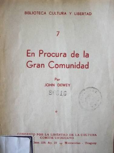 En procura de la gran comunidad