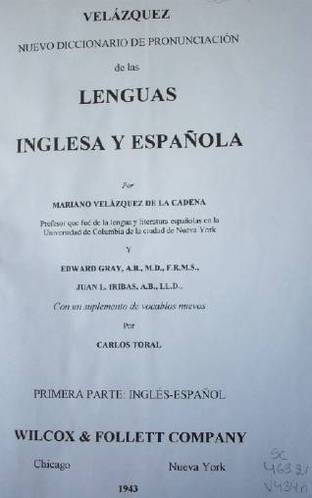 Nuevo diccionario de pronunciación de las lenguas inglesa y española