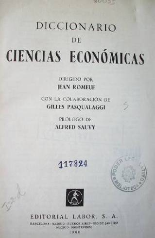 Diccionario de ciencias económicas