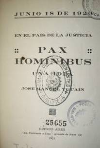 Pax Hominibus : una idea