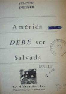 América debe ser salvada