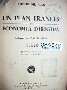 Un plan francés de economía dirigida