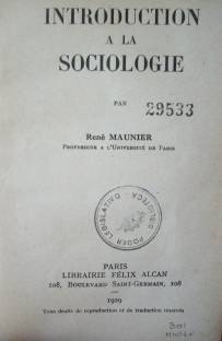 Introduction a la sociologie