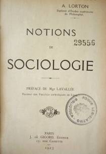 Notions de sociologie