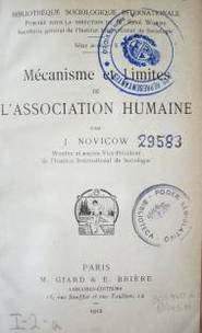 Mécanisme et limites de l'association humaine