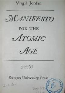 Manifesto for the atomic age