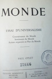 Monde : essai d'universalisme