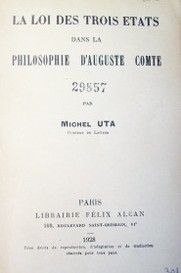 La loi des trois etats dans la philosophie d'Auguste Comte