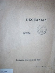 Decimaila : os estudos demográficos no Brasil