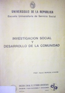 Investigación social y desarrollo de la comunidad
