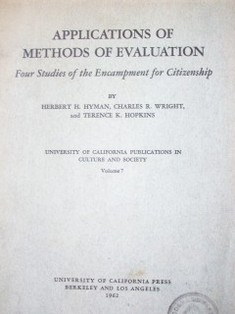 Applications of methods of evaluation : four studies of the encampment for citizenship