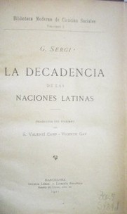 La decadencia de las naciones latinas