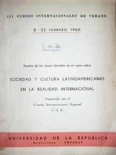 Sociedad y cultura latinoamericanas en la realidad internacional