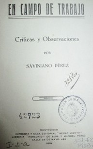 En campo de trabajo : criticas y observaciones