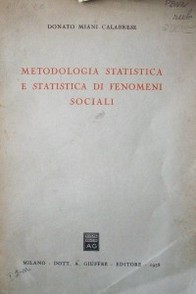 Metodología statística e statística di fenomeni sociali