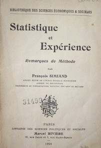 Statistique et expérience : remarques de méthode