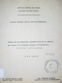 Análisis de las defunciones ocurridas dentro de los enfermos que figuran en el "Registro Nacional de tuberculosos" : Uruguay  1973-1974