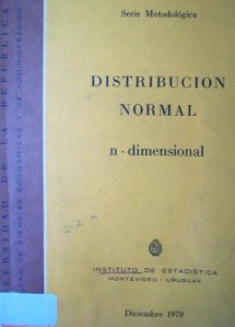 Distribución normal : n-dimensional