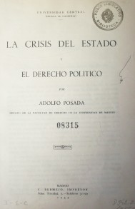 La crisis del estado y el derecho político