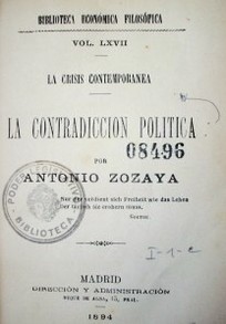 La contradicción política : la crisis contemporánea