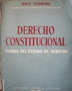 Derecho Constitucional : teoría del estado de derecho