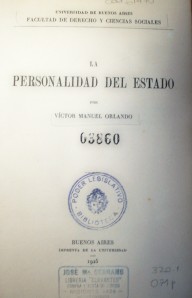 La personalidad del Estado