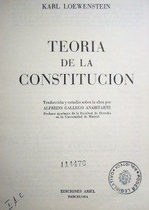 Teoría de la Constitución