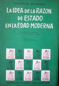 La idea de la razón de estado en la edad moderna