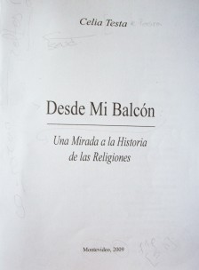 Desde mi balcón : una mirada a la historia de las religiones