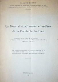 La normatividad según el análisis de la conducta jurídica