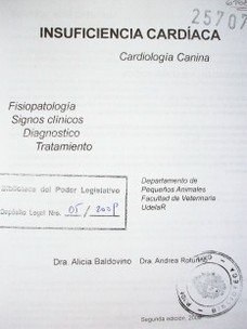 Insuficiencia cardíaca : cardiología canina