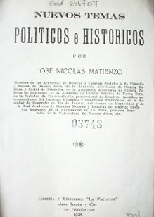 Nuevos temas políticos e históricos