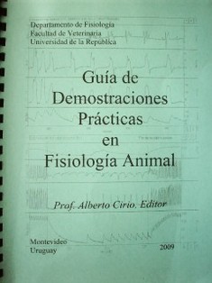 Guía de demostraciones prácticas en fisiología animal