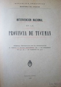 Intervención nacional en la Provincia de Tucumán
