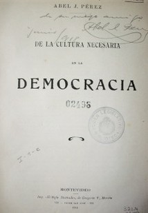 De la cultura necesaria en la democracia